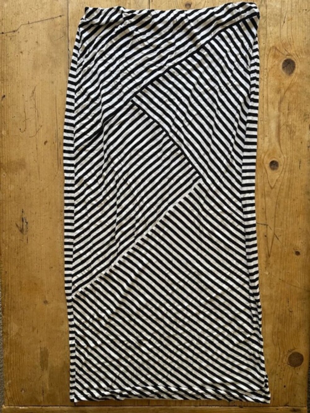 Mossimo Black/White Stripe Long Skirt Size L